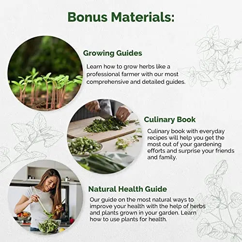 18 Culinary Herbs Seeds Variety Pack - Heirloom, NON-GMO, Herbs Seeds for Planting Outdoor and Indoor - Home Gardening. Over 5000+ seeds including Rosemary, Thyme, Oregano, Mint, Basil, Parsley & More - 💙 Blu Rose's Garden LLC 💙