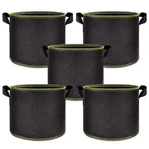 5-Pack 20 Gallon Grow Bags Heavy Duty 300G Thickened Nonwoven Plant Fabric Pots with Handles - 💙 Blu Rose's Garden LLC 💙