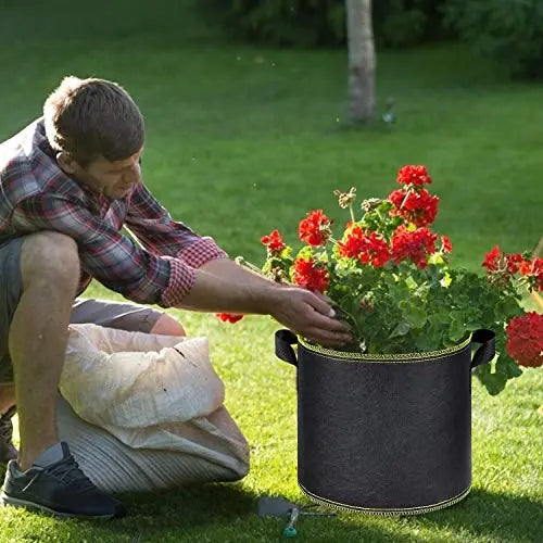 5-Pack 20 Gallon Grow Bags Heavy Duty 300G Thickened Nonwoven Plant Fabric Pots with Handles - 💙 Blu Rose's Garden LLC 💙