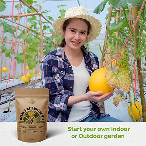 7 Melon & Watermelon Seeds Variety Pack for Planting Indoor & Outdoors 420+ Non-GMO Heirloom Fruit Garden Growing Seeds: Sugar Baby Watermelon, Canary & Honeydew Melon, Crimson Sweet Watermelon & More - 💙 Blu Rose's Garden LLC 💙