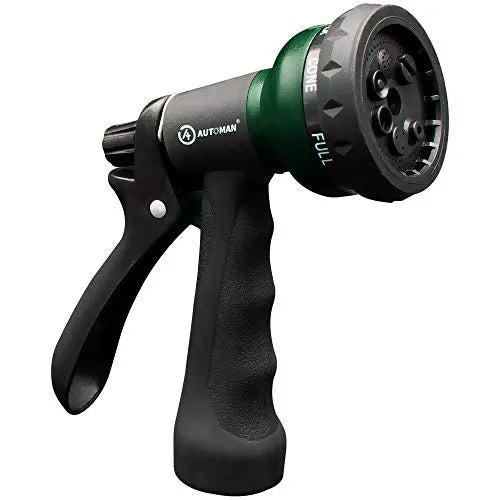 AUTOMAN-Garden-Hose-Nozzle,ABS Water Spray Nozzle with Heavy Duty 7 Adjustable Watering Patterns,Slip Resistant for Watering Plants,Lawn& Garden,Washing Cars,Cleaning,Showering Pets & Outdoor Fun. - 💙 Blu Rose's Garden LLC 💙