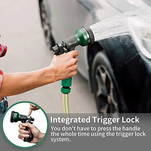 AUTOMAN-Garden-Hose-Nozzle,ABS Water Spray Nozzle with Heavy Duty 7 Adjustable Watering Patterns,Slip Resistant for Watering Plants,Lawn& Garden,Washing Cars,Cleaning,Showering Pets & Outdoor Fun. - 💙 Blu Rose's Garden LLC 💙
