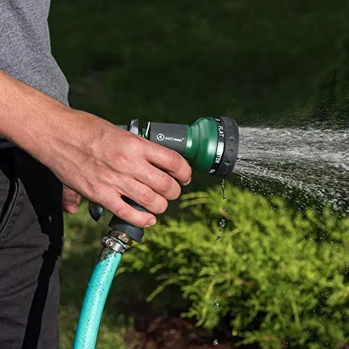 AUTOMAN-Garden-Hose-Nozzle,ABS Water Spray Nozzle with Heavy Duty 7 Adjustable Watering Patterns,Slip Resistant for Watering Plants,Lawn& Garden,Washing Cars,Cleaning,Showering Pets & Outdoor Fun. - 💙 Blu Rose's Garden LLC 💙
