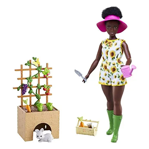 Barbie Doll & Gardening Playset with Brunette Doll, Bunny, Lattice with Plug-and-Play Produce & Garden Accessories - 💙 Blu Rose's Garden LLC 💙