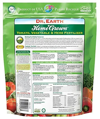 Dr. Earth Organic 5 Tomato, Vegetable & Herb Fertilizer Poly Bag - 💙 Blu Rose's Garden LLC 💙