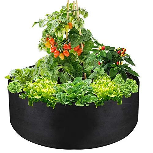 IWNTWY 50 Gallon Large Grow Bag, Heavy Duty Fabric Round Raised Garden Bed Planter Pots for Planting Herb Flower Vegetable Potato Plants (36" D x 12" H, Black) - 💙 Blu Rose's Garden LLC 💙