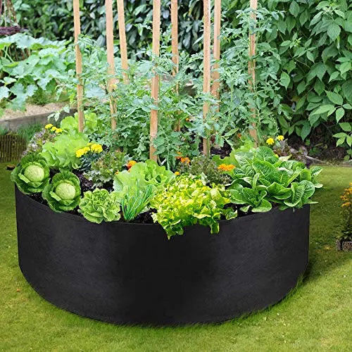 IWNTWY 50 Gallon Large Grow Bag, Heavy Duty Fabric Round Raised Garden Bed Planter Pots for Planting Herb Flower Vegetable Potato Plants (36" D x 12" H, Black) - 💙 Blu Rose's Garden LLC 💙