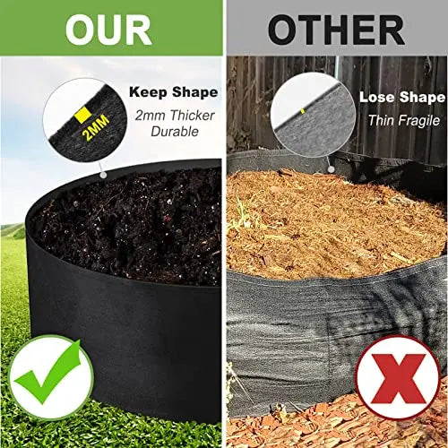 IWNTWY 50 Gallon Large Grow Bag, Heavy Duty Fabric Round Raised Garden Bed Planter Pots for Planting Herb Flower Vegetable Potato Plants (36" D x 12" H, Black) - 💙 Blu Rose's Garden LLC 💙