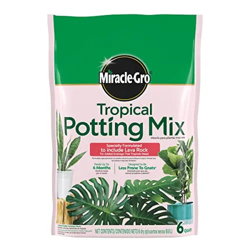 Miracle-Gro Tropical Potting Mix, 6 qt. - Growing Media for Tropical Plants Living in Indoor and Outdoor Containers - 💙 Blu Rose's Garden LLC 💙