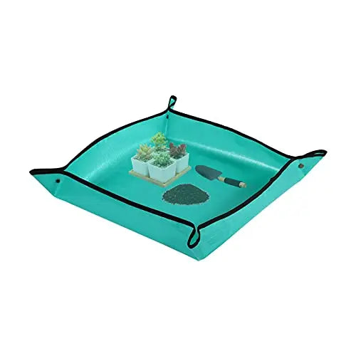 Owl Focus PE Plant Repotting Mat Waterproof Transplanting Mat Indoor Succulent Potting Mat Portable Gardening Mat (26.8" x 26.8") - 💙 Blu Rose's Garden LLC 💙