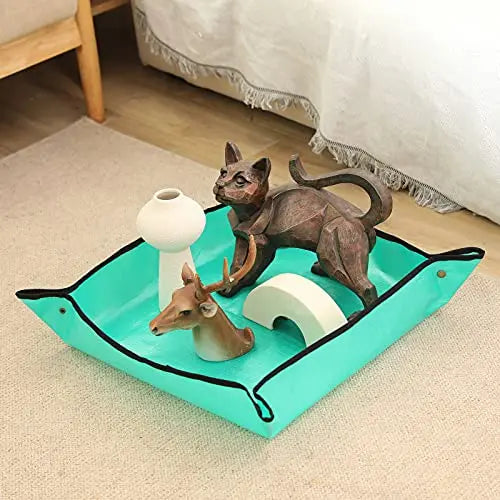 Owl Focus PE Plant Repotting Mat Waterproof Transplanting Mat Indoor Succulent Potting Mat Portable Gardening Mat (26.8" x 26.8") - 💙 Blu Rose's Garden LLC 💙