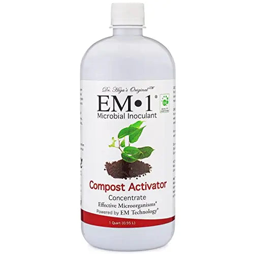 TeraGanix Compost Accelerator, Reduce Odors, Liquid Compost Starter Concentrate (1 Bottle = 22 Gallons), USDA Organic, Reduce Composting Time, 1 Quart (32 Ounces) - 💙 Blu Rose's Garden LLC 💙