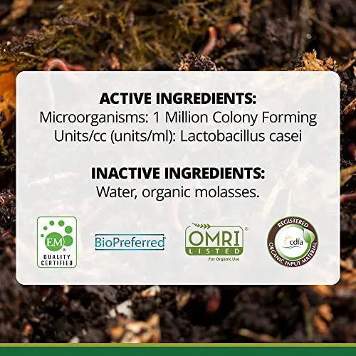 TeraGanix Compost Accelerator, Reduce Odors, Liquid Compost Starter Concentrate (1 Bottle = 22 Gallons), USDA Organic, Reduce Composting Time, 1 Quart (32 Ounces) - 💙 Blu Rose's Garden LLC 💙