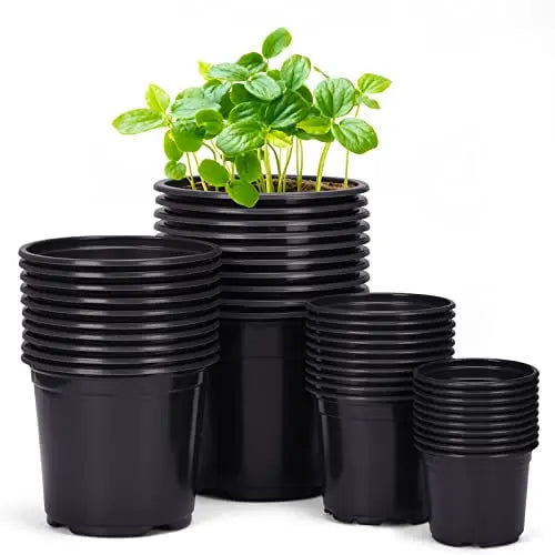 Whonline 40pcs 3/4/5/6 Inch Nursery Pots Variety Pack, Plastic Pots for Plants with Drainage Holes, Black Seedling Pots for Flower, Succulent, Indoor Plants and Outdoor Clearance - 💙 Blu Rose's Garden LLC 💙
